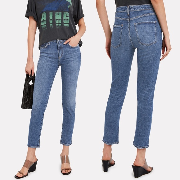 AGOLDE Women’s Toni Mid Rise Straight Leg Jeans Obscure Blue Size 24 - Picture 1 of 14